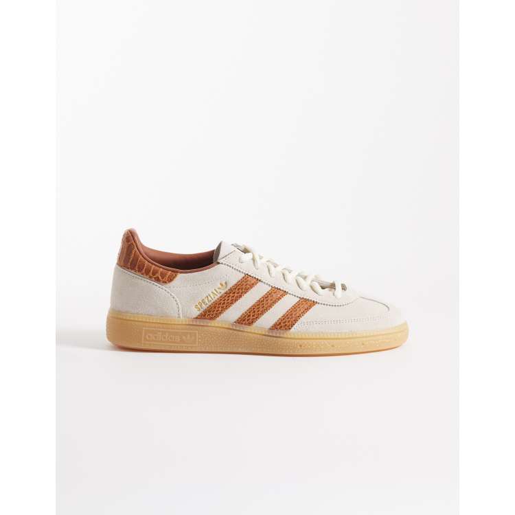 adidas Originals Handball Spezial sneakers in off-white with croc