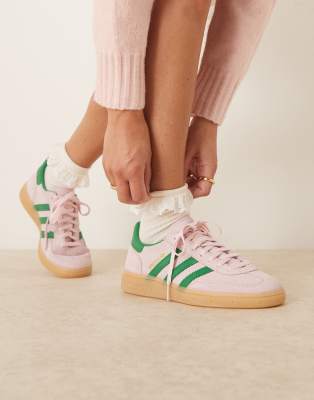 специальные кроссовки adidas Originals для гандбола розового и зеленого цветов