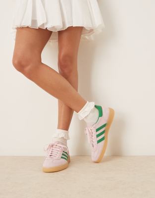 adidas Originals Handball Spezial sneakers in pink and green