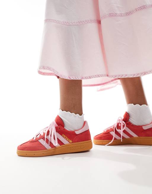 adidas Originals Handball Spezial sneakers in red and pink