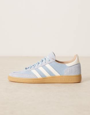 adidas Originals Handball Spezial sneakers with crochet detail in light blue