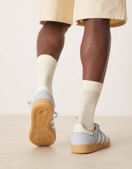adidas Originals Handball Spezial sneakers with crochet detail in light blue