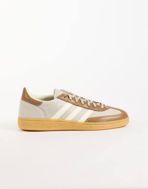 adidas Originals Handball Spezial trainers in beige and white with gum sole