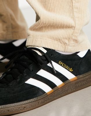 adidas originals handball spzl trainers black with gum sole