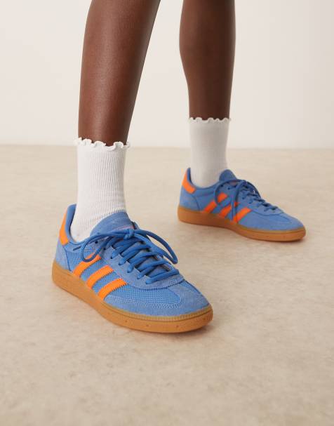 adidas Originals Handball Spezial trainers in blue and orange - view 1