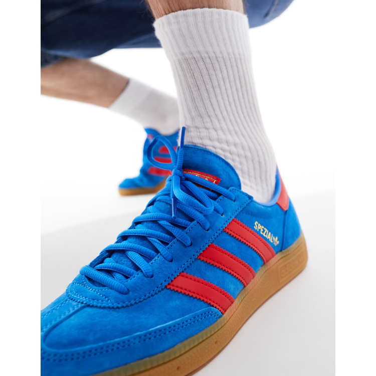 Adidas blue and red cheap stripe shoes