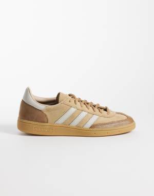 adidas Originals Handball Spezial trainers in camel and grey with gum sole