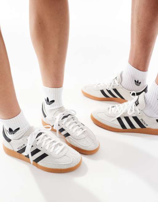 adidas Originals Handball Spezial trainers in cream and black with gum sole