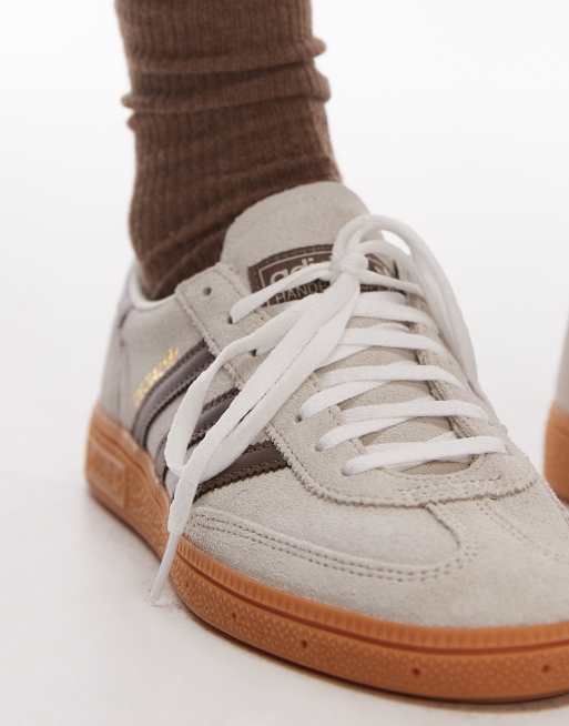 adidas Originals Handball Spezial trainers in cream and brown with gum sole, 5 of 5