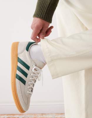 Size 12.5 adidas Originals adidas Originals Handball Spezial trainers in cream and green trainers