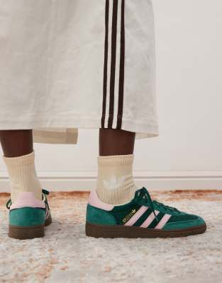 adidas Originals Handball Spezial sneakers in dark green and pink