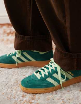 adidas Originals Handball Spezial trainers in forest green and lime ...