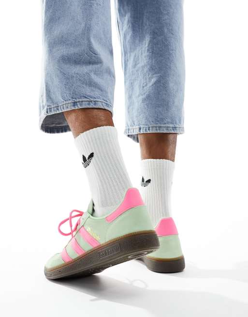 adidas gazelle silver green womens Adidas Handball Spezial Semi Green Spark Lucid Pink  Sneakers Culture
