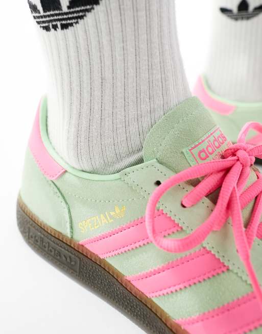 Pink and green store trainers