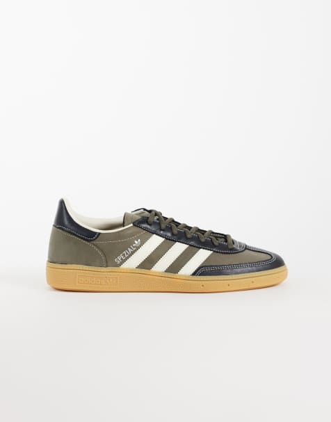 adidas Originals Handball Spezial trainers in grey and cream with gum sole - view 1