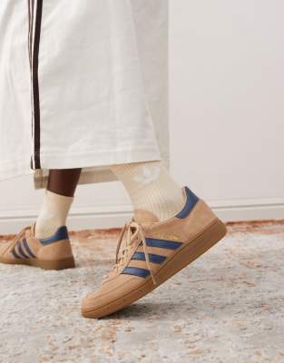 adidas Originals adidas Originals Handball Spezial trainers in light brown and navy