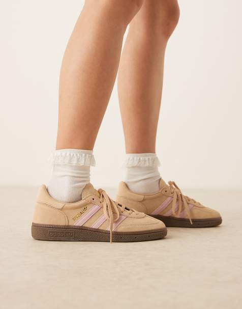 adidas Originals Handball Spezial trainers in light brown and pink - view 1