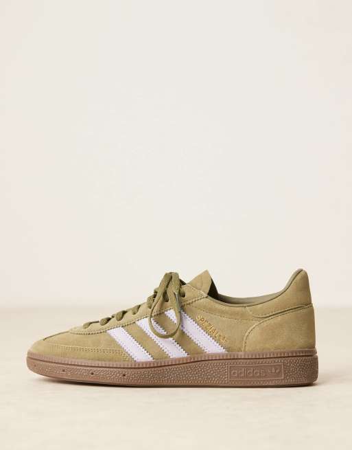 adidas Originals Handball spezial trainers in olive and violet