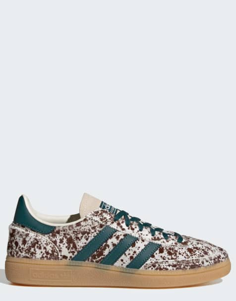 adidas Originals Handball Spezial trainers in white and green - view 1