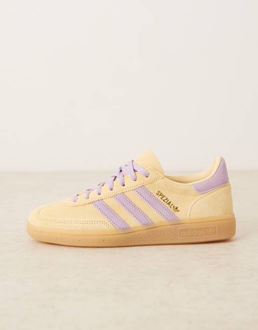 adidas Originals Handball Spezial trainers in yellow and lilac