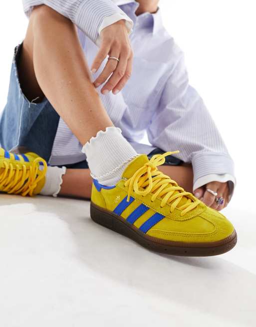 adidas Originals – Handball Spezial – Żółto-niebieskie buty sportowe na gumowej podeszwie