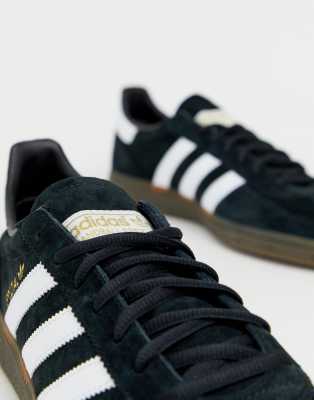 adidas originals handball spzl trainers black with gum sole