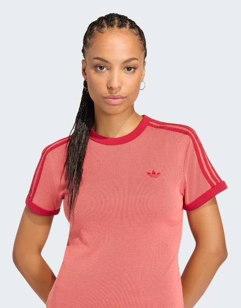 adidas Originals - Heather 3s Cali - T-shirt in rosso Team Victory/Preloved - view 1