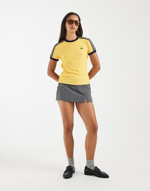 adidas Originals – Heather 3s Cali – T-Shirt in Warm Vanilla / Bold Gold, 2 von 4