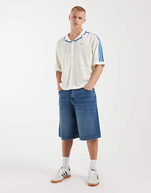 adidas Originals – Hemd aus Strick in Wollweiß mit Reverskragen, 4 von 5