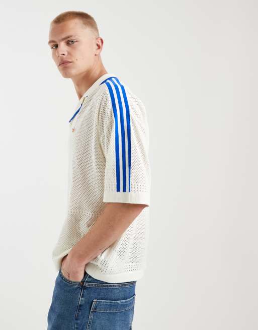 adidas Originals – Hemd aus Strick in Wollweiß mit Reverskragen, 5 von 5