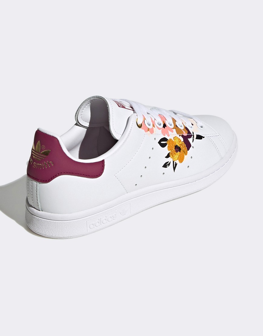 adidas Originals Her Studio Stan Smiths in white with floral print