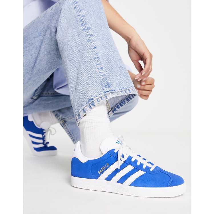 Adidas mens gazelle blue on sale