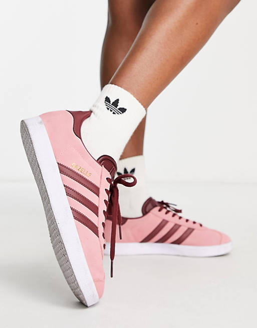 adidas Heritage gazelle sneakers in pink with stripes ASOS