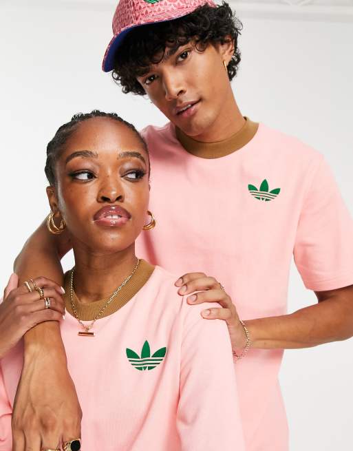 adidas Originals logo t-shirt in pink and green | ASOS