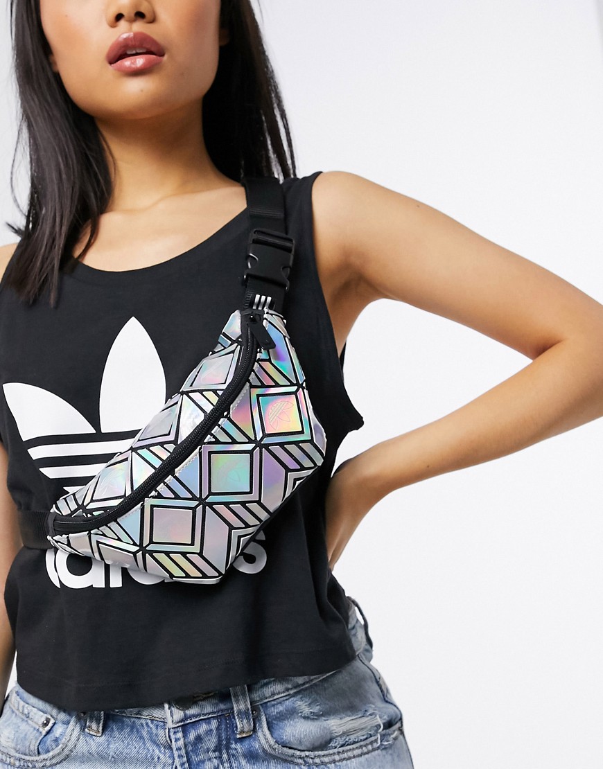 Adidas Originals - Heuptasje met geometrisch 3D-motief in zilver