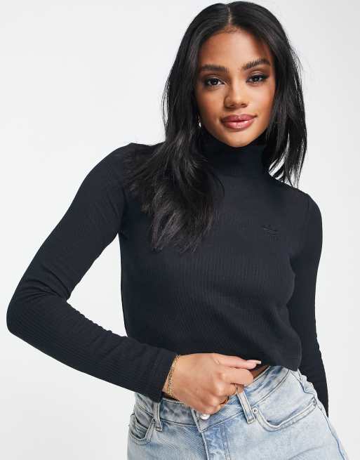 adidas Originals high neck crop top in black | ASOS