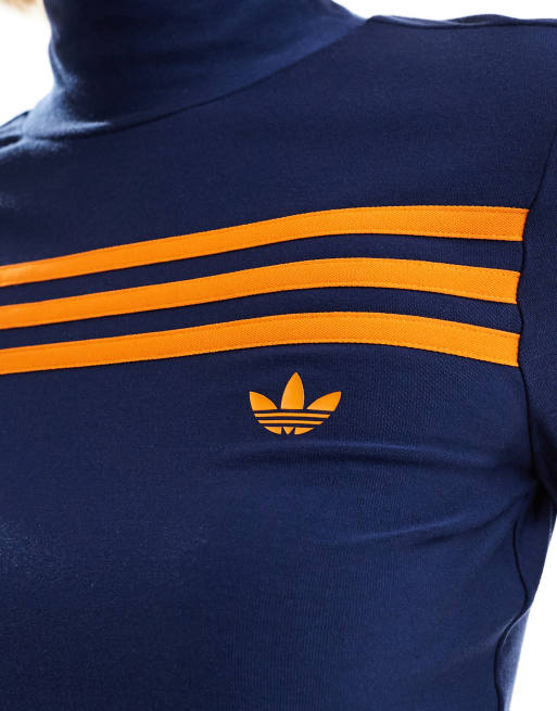 adidas Originals high neck long sleeve jumper in indigo