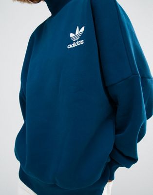 adidas originals high neck sweatshirt with trefoil logo