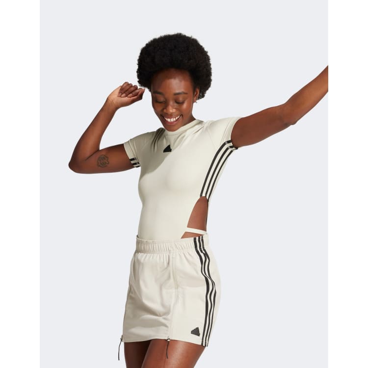 adidas Originals high rise bodysuit in beige ASOS