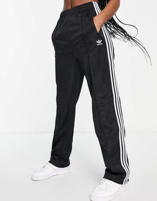 adidas Originals high shine track pant in black