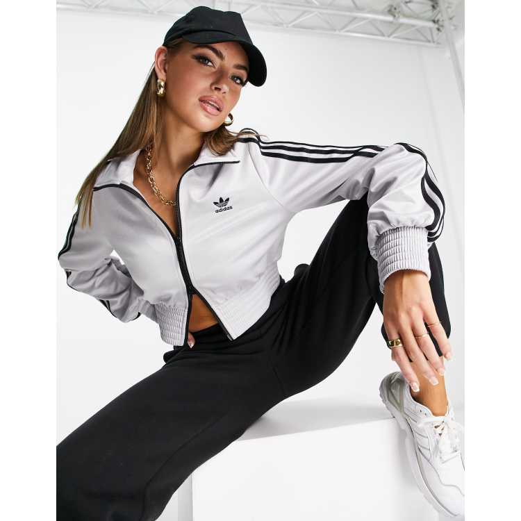 adidas Originals high shine track top in silver