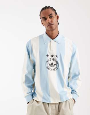 Adidas Originals hockey jersey in blue and cream stripe white 13490₽