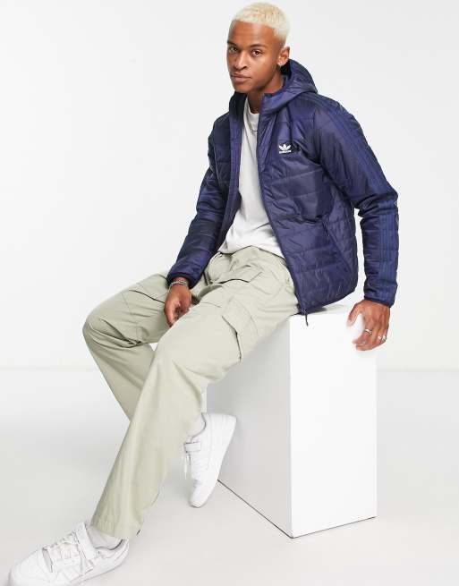 adidas Originals hooded padded jacket in indigo ASOS