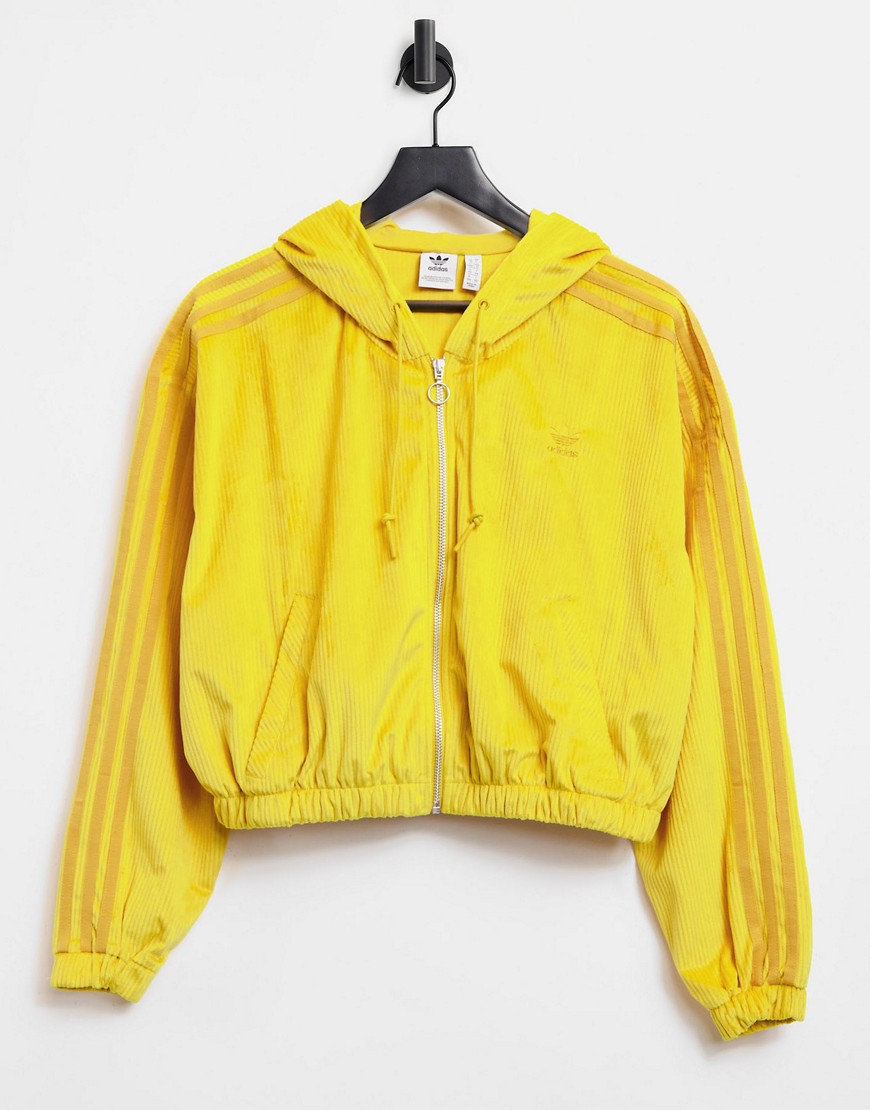 Adidas Originals hooded track top in yellow