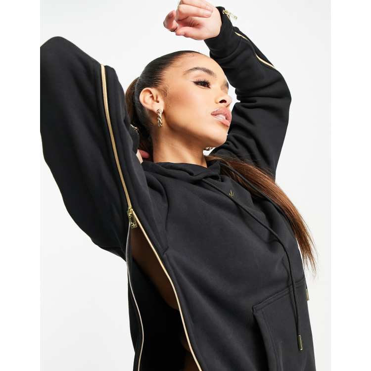 Adidas black outlet and gold sweatshirt