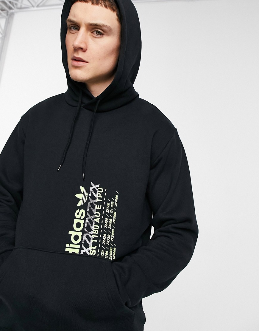 Adidas Originals hoodie in black with graphic print logo