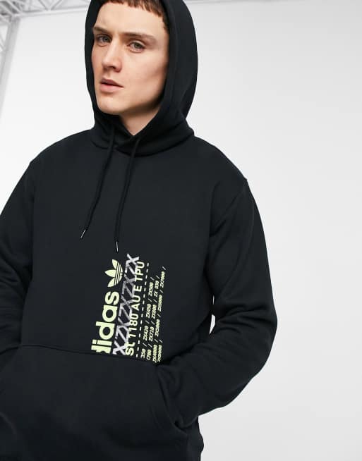 adidas Originals hoodie in black with graphic print logo