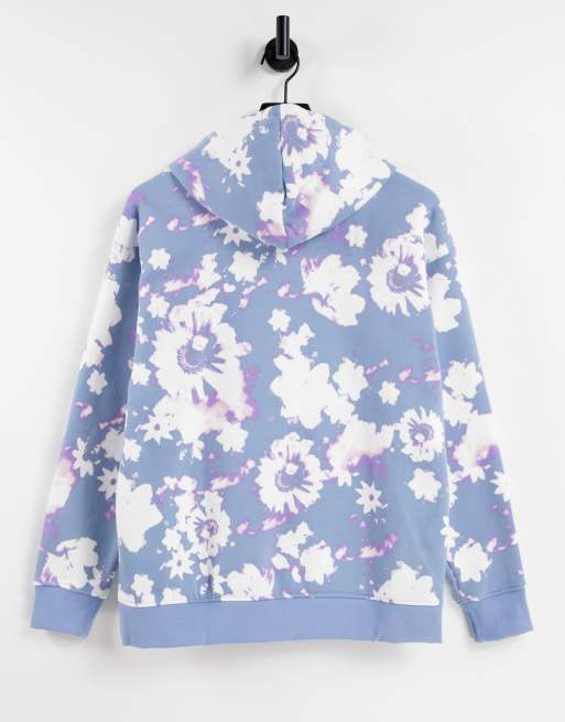 adidas Originals hoodie in blue with flower print