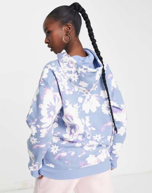 Adidas blue floral hoodie online