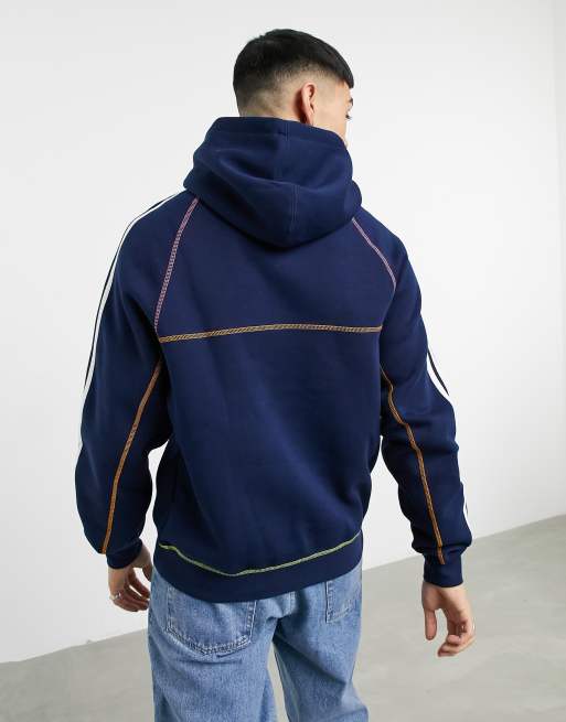 adidas hoodie in navy contrast stitch | ASOS